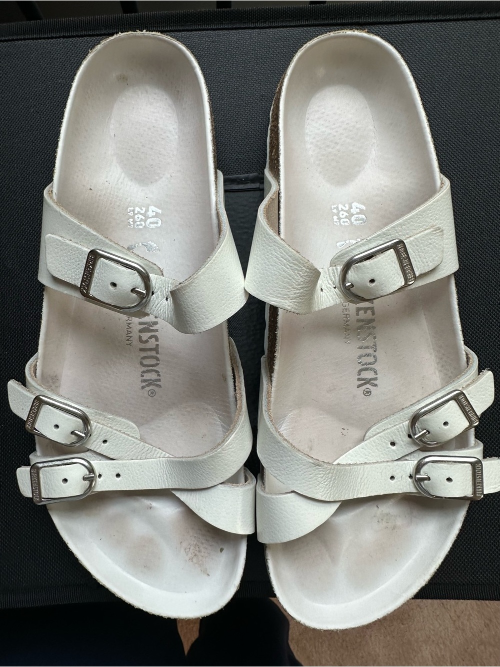 Birkenstock White Triple Buckle Sandals
